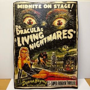 Dr Dracula Living Nightmares  Wood Wall Art Hand-Made by IV_Art_